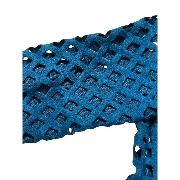DaCee Adjustable Teal Elastic Headband Adjustable Laser Cut Blue Exercise NWOT - Picture 2 of 4